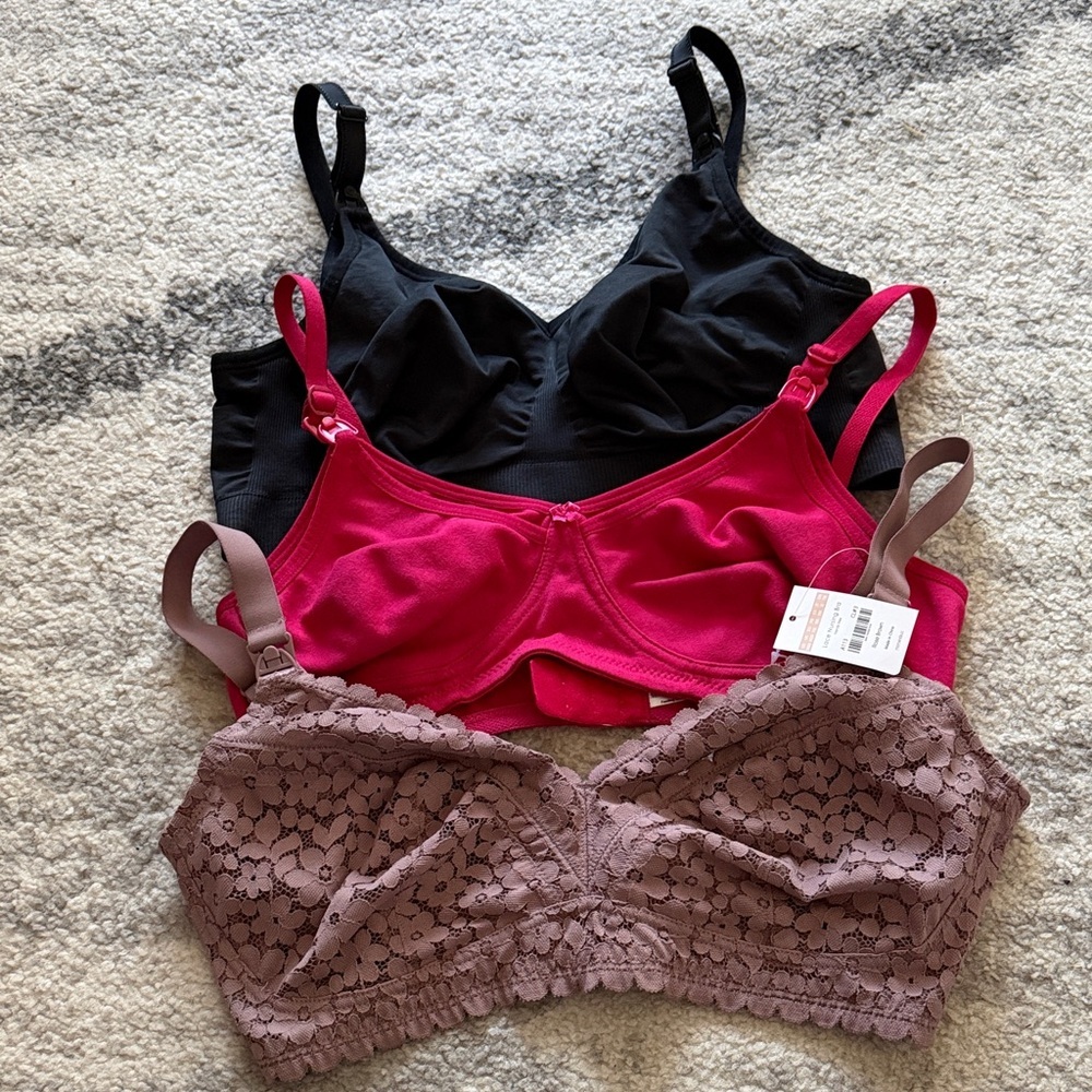 3 nursing bras without underwire